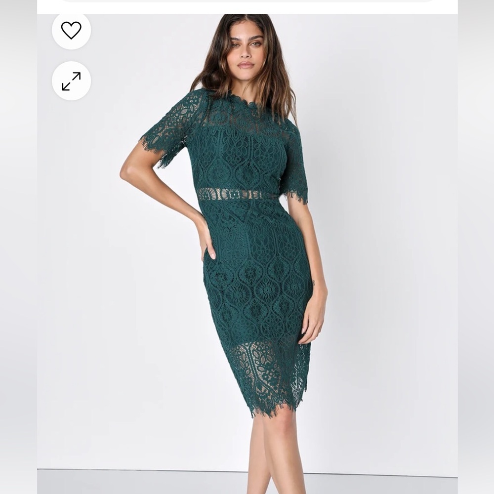 Lulus Green Lace Dress
